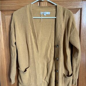 LOFT Tan Chunky Knit Cardigan Sweater